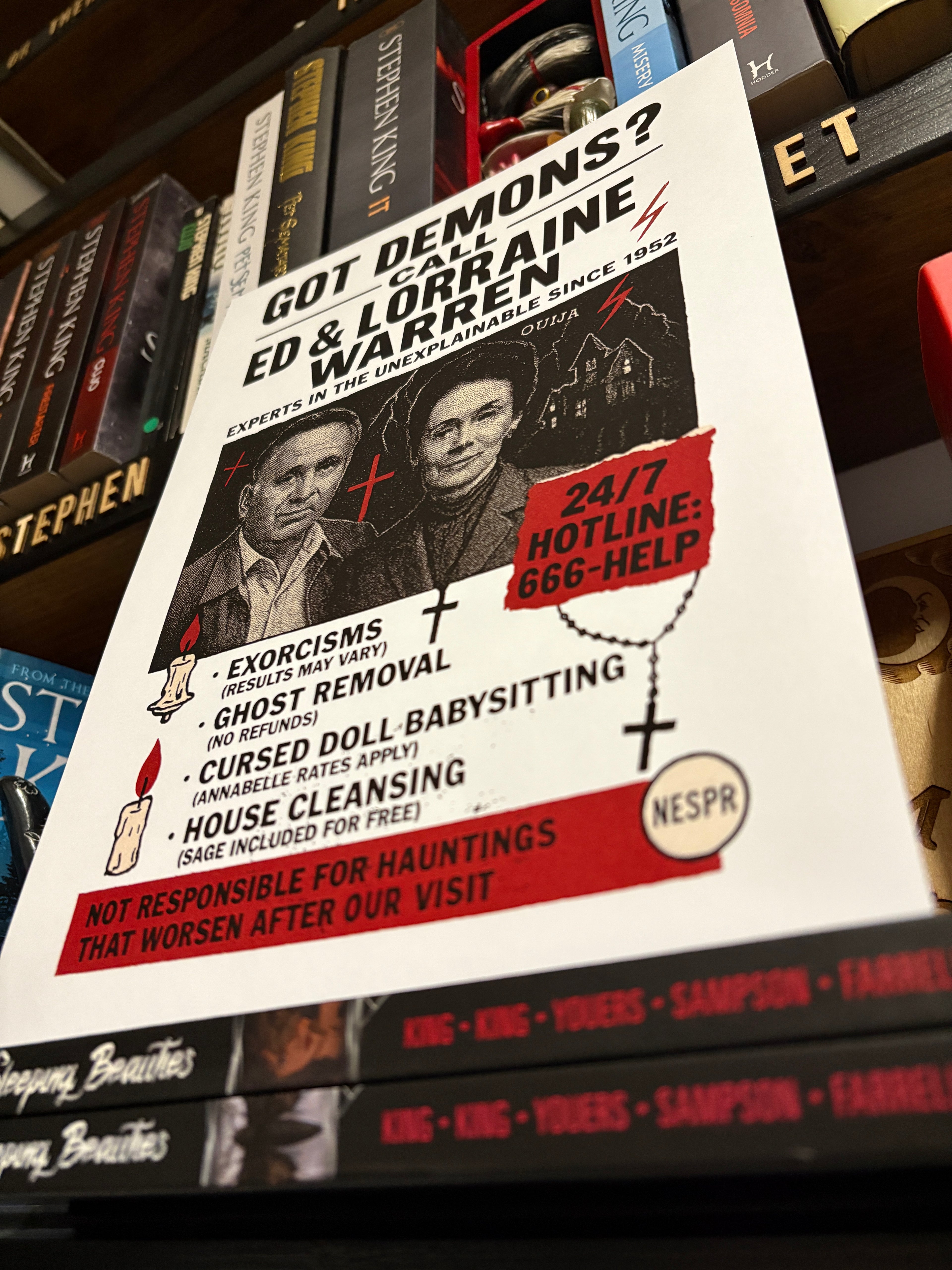 Ed & Lorraine Warren “Got Demons?” Poster – A4 Horror Art Print | Conjuring