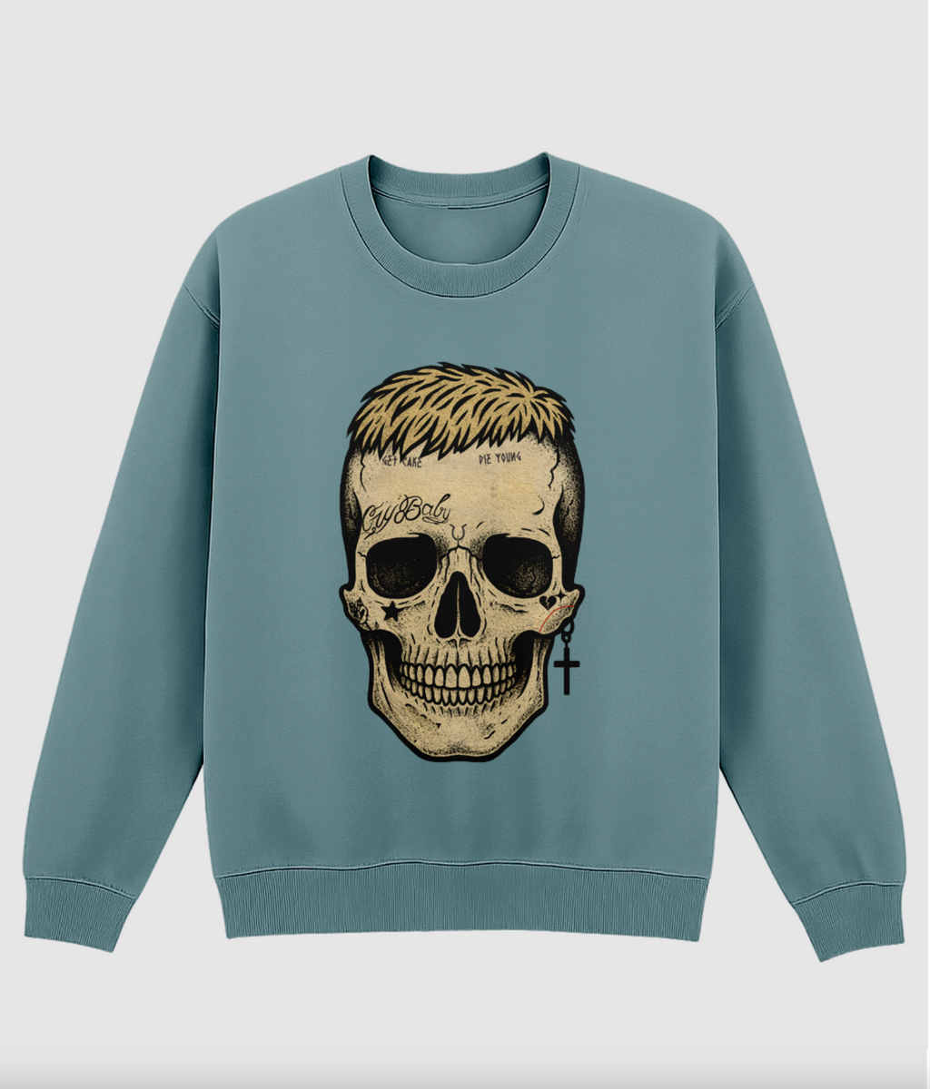 “CryBaby” Lil Peep Skull Sweatshirt | Vintage-Inspired Streetwear Crewneck