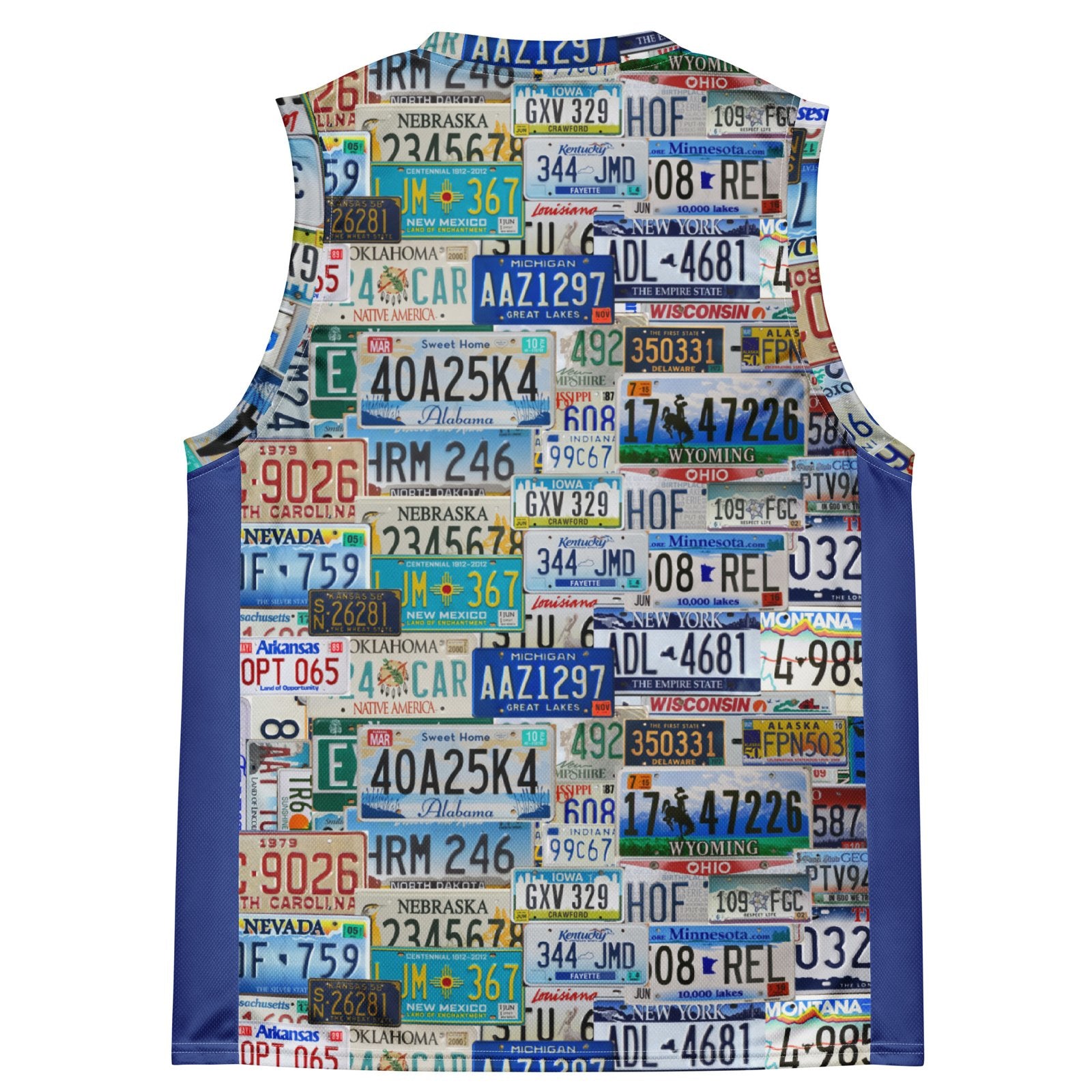USA License Plate Basketball Vest – 100% Recycled Polyester