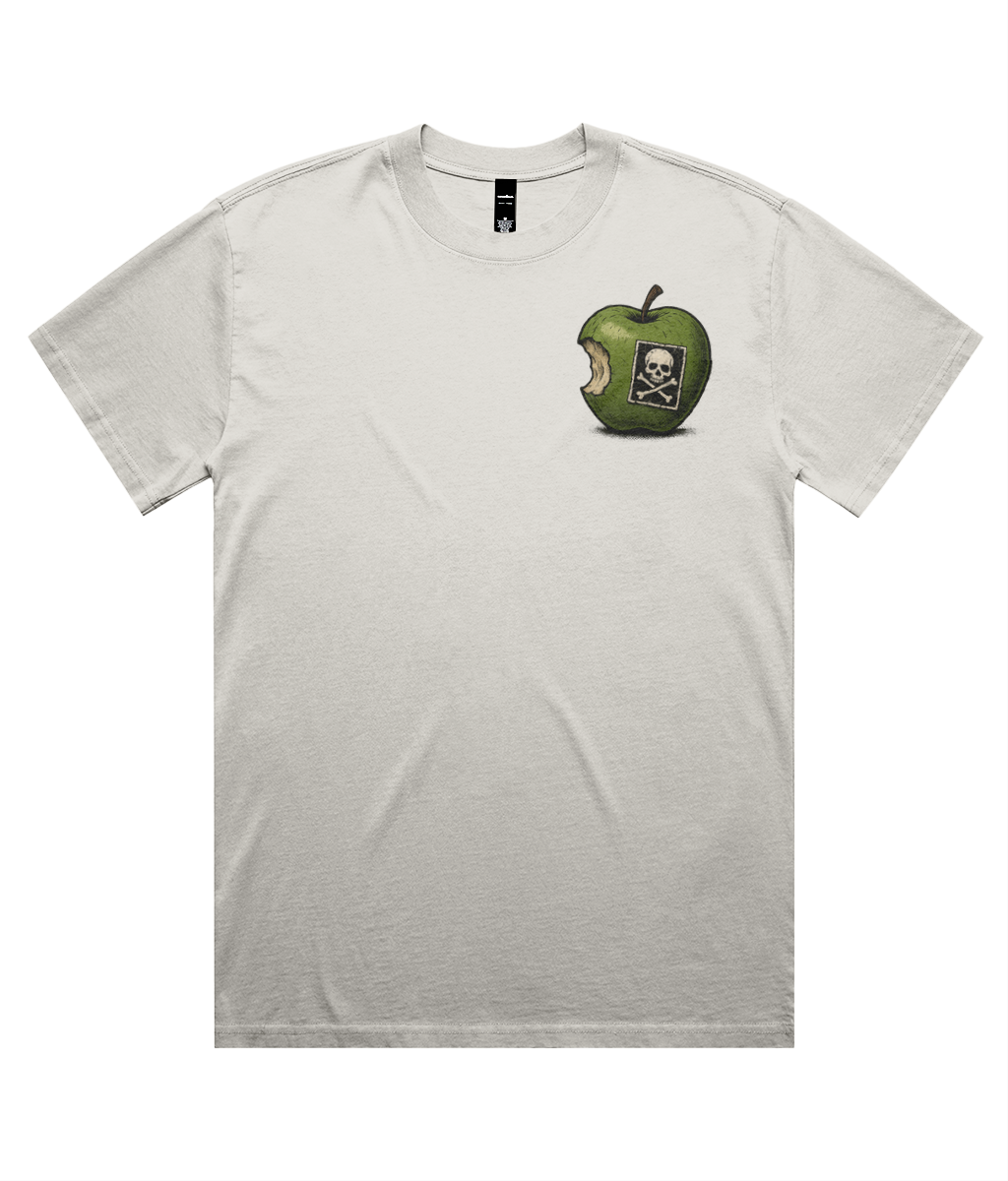 Bite Me Heavy Faded Oversized Tee – Vintage Punk Apple Print
