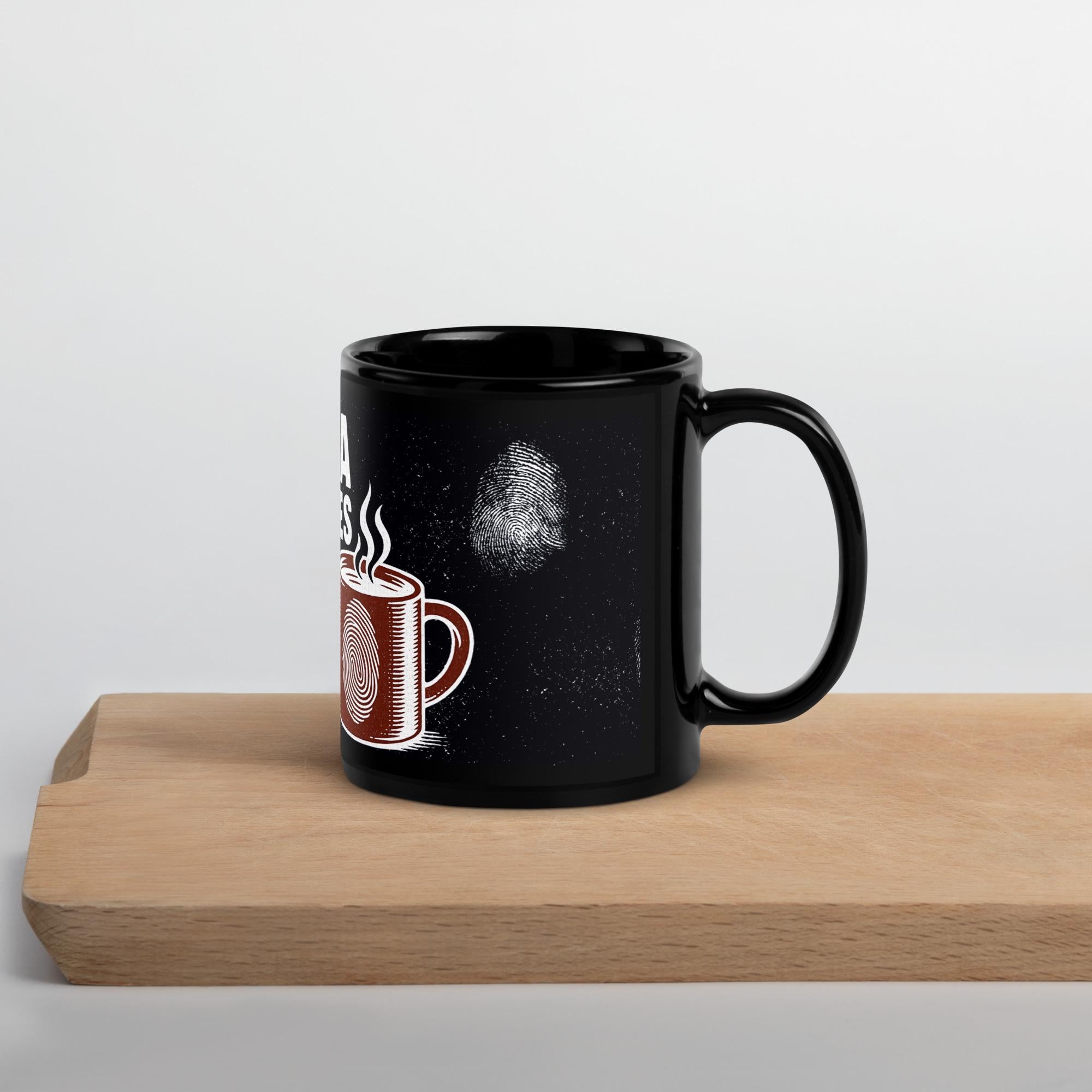 Hot Tea, Cold Cases – Black Ceramic Mug
