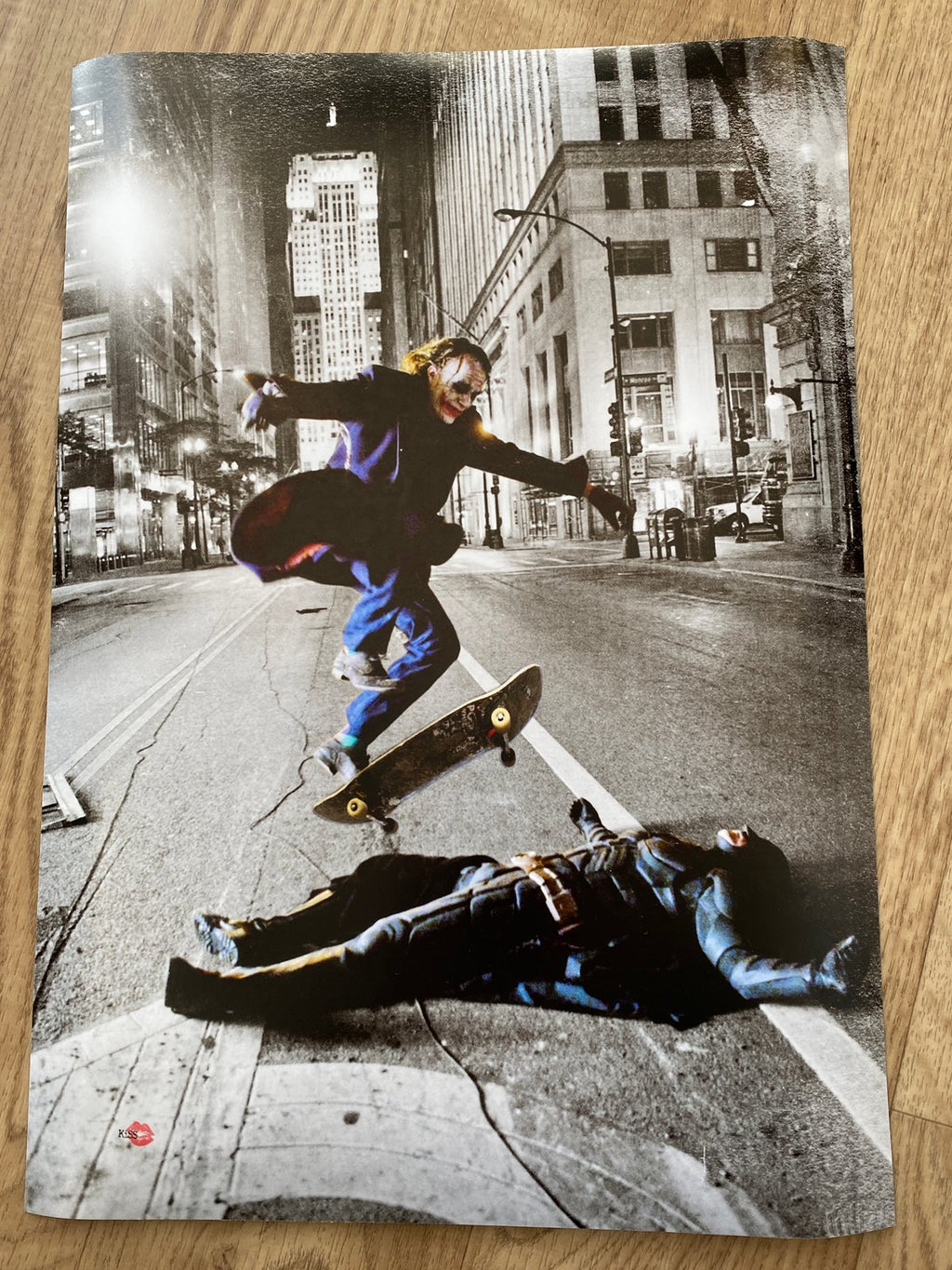 Joker Vs Batman Skateboard Poster Art - Skateboarding Ollie, Dark Knight