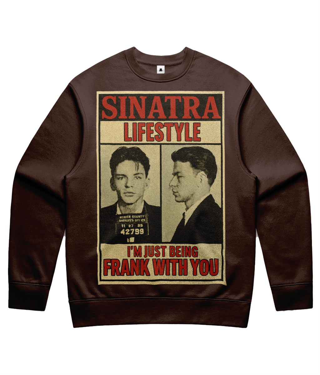 Sinatra Lifestyle Unisex Sweatshirt – Vintage Graphic Crewneck, Relaxed Fit