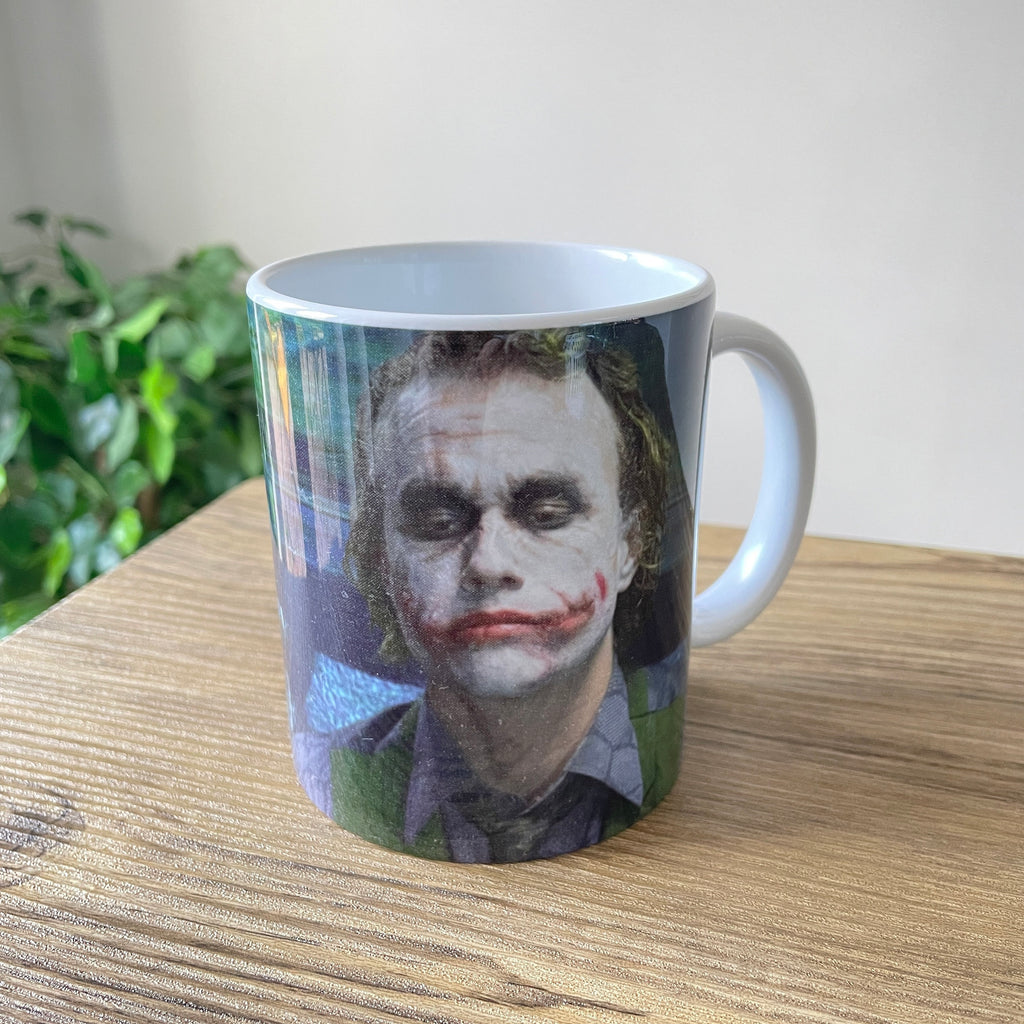 Beetlejuice & Joker Mash-Up Ceramic Mug - Heath Ledger, Michael Keaton