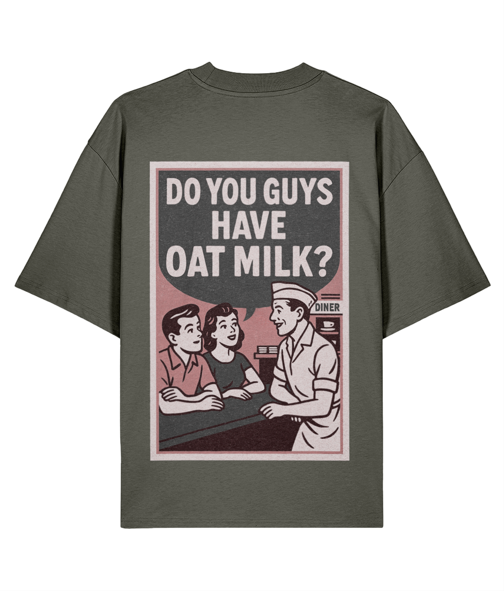Oat Milk Diner Unisex Oversized High Neck T-Shirt