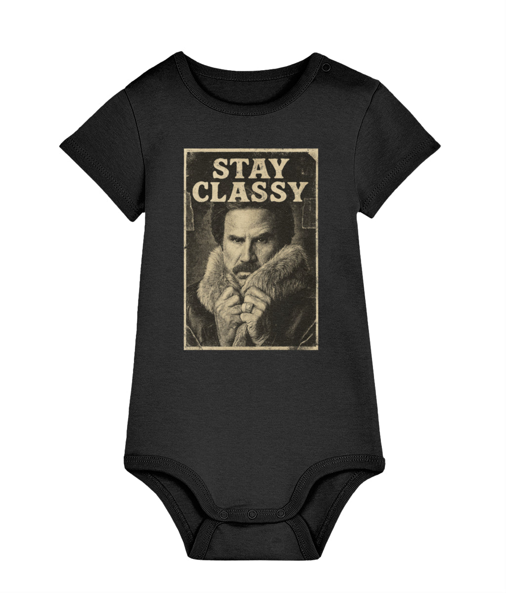 Stay Classy Baby Bodysuit – Organic Cotton | Funny Ron Burgundy-Inspired Gift