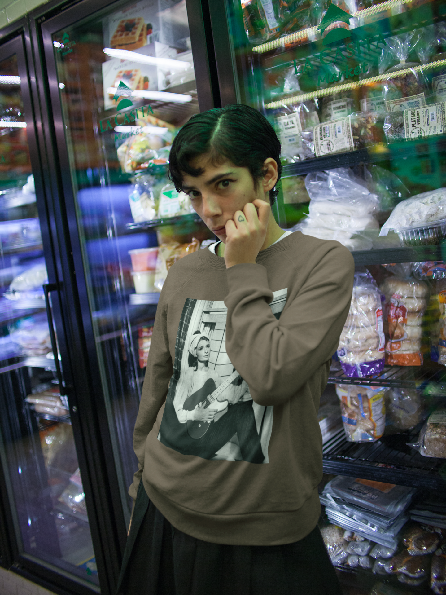 Audrey Hepburn Guitar Sweatshirt – Vintage Iconic Style