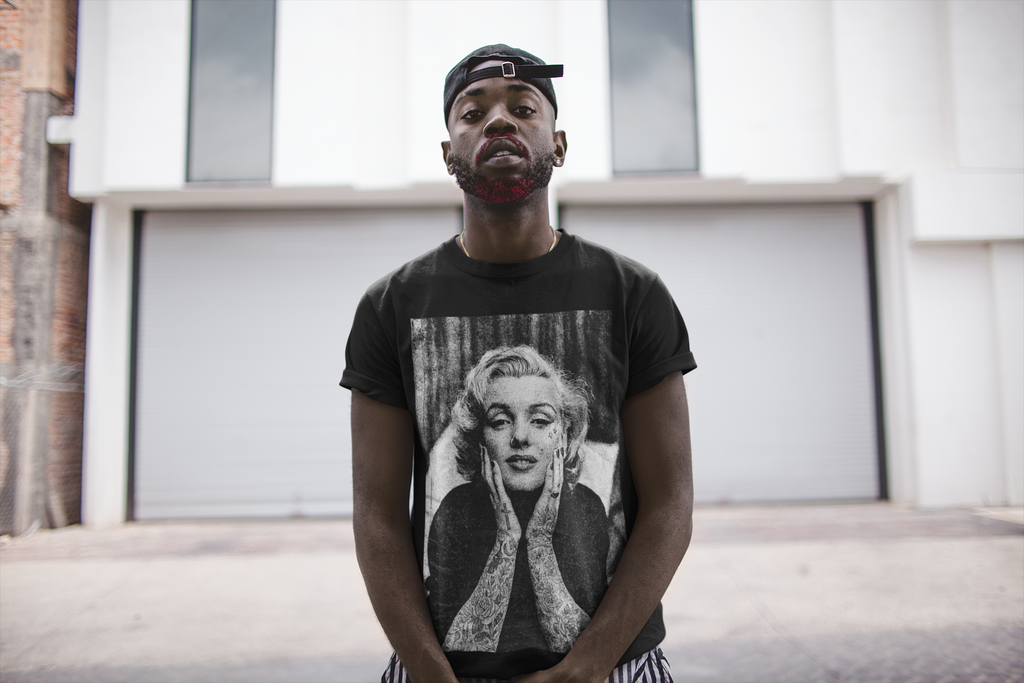 Marilyn Monroe Tattoo T-Shirt – Unisex Black Cotton Graphic Tee
