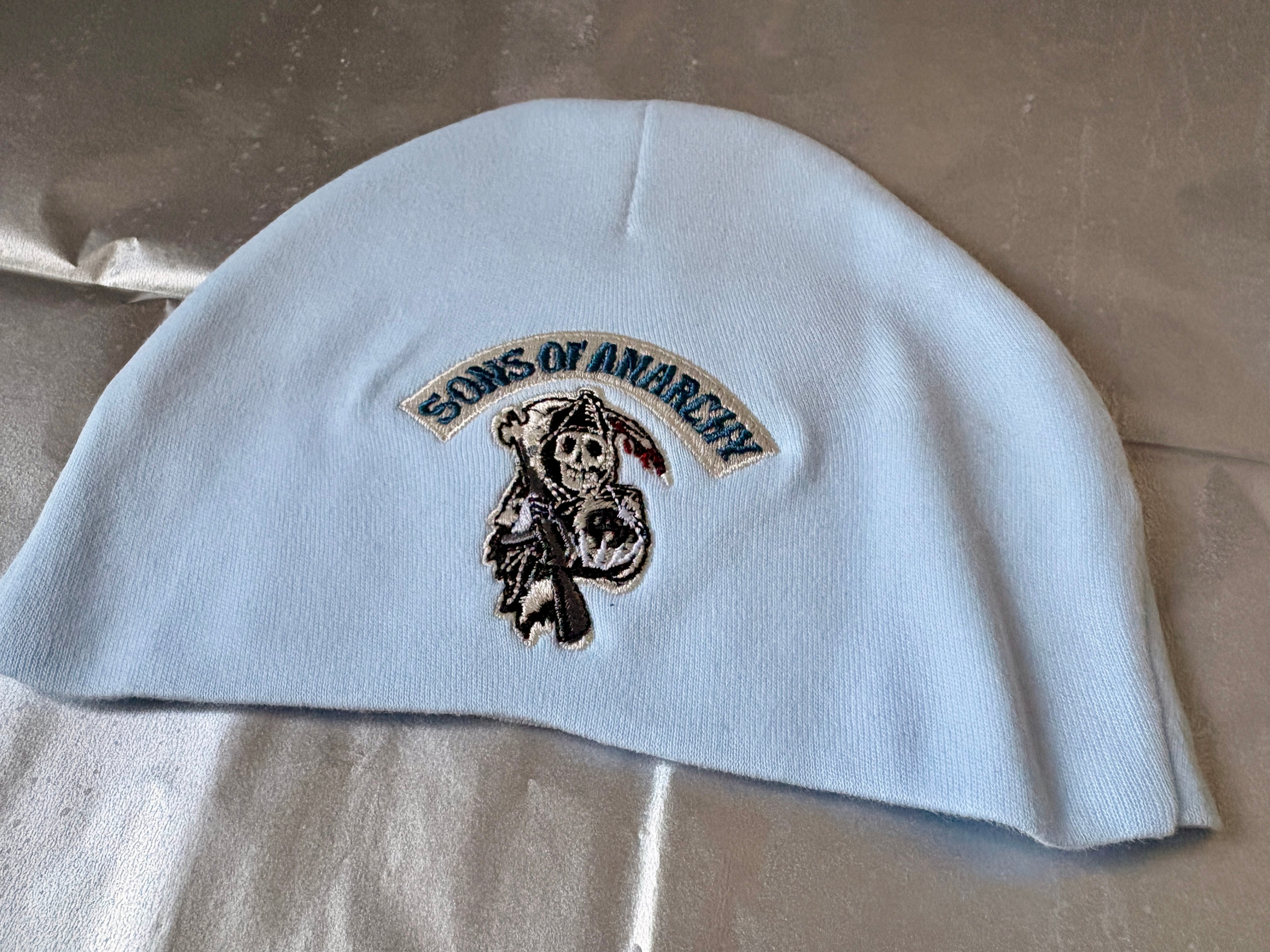 Sons of Anarchy Inspired Baby Beanie | Abel Style Baby Blue Cotton Hat