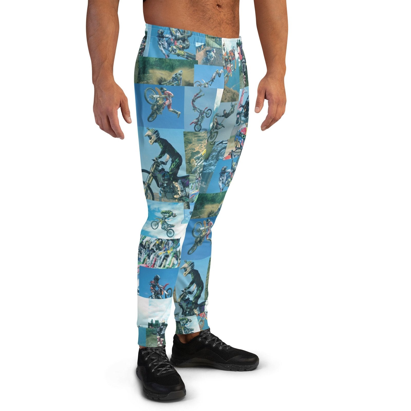 Motocross Print Handmade Joggers - Soft Cotton-Feel Sweatpants