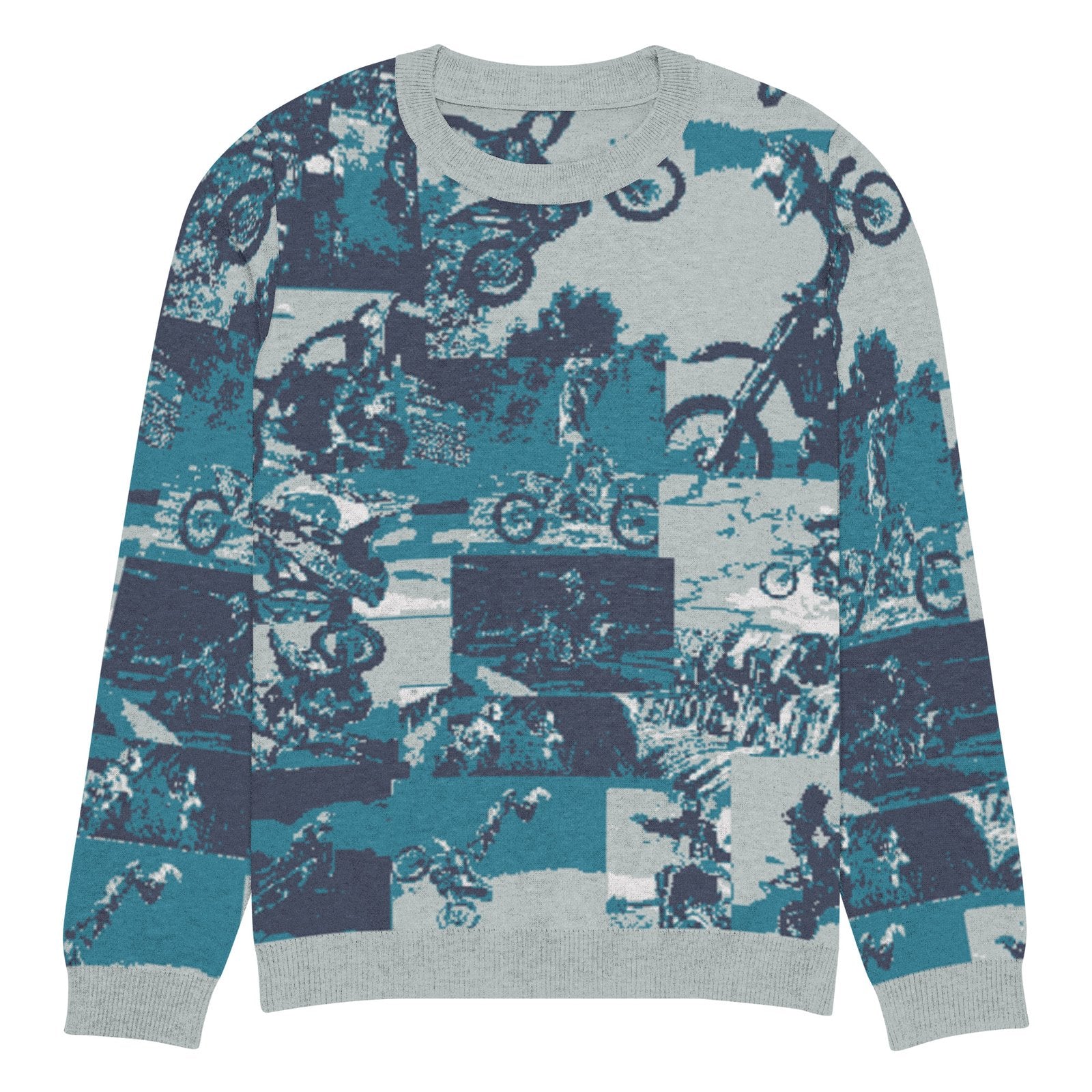Motocross Knitted Crew Neck Sweater – Bold Streetwear for Moto Fans