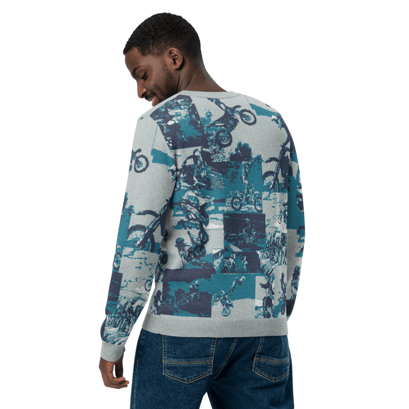 Motocross Knitted Crew Neck Sweater – Bold Streetwear for Moto Fans