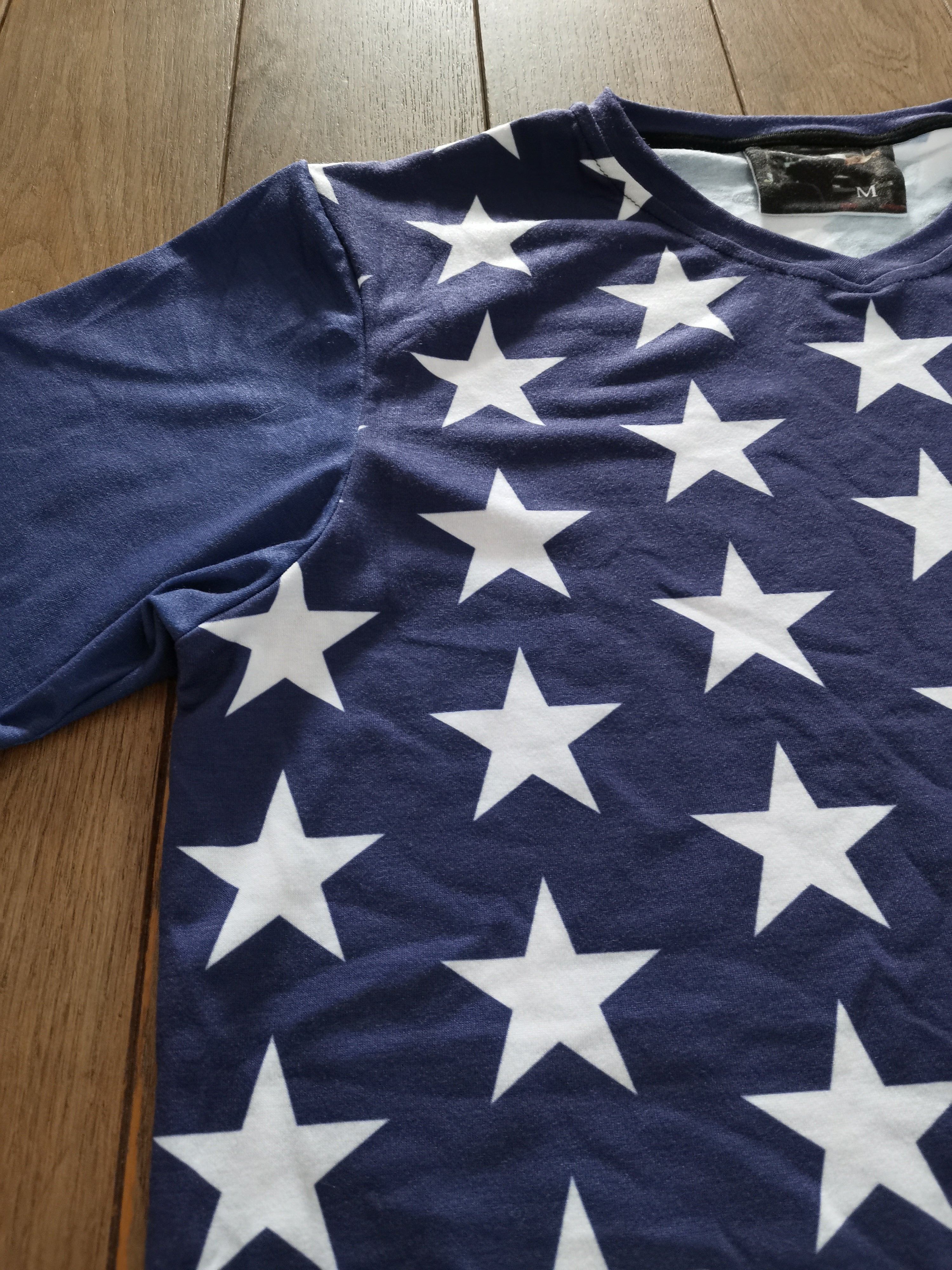 Stars Navy V Neck t-shirt - Fight Club, Brad Pitt cosplay